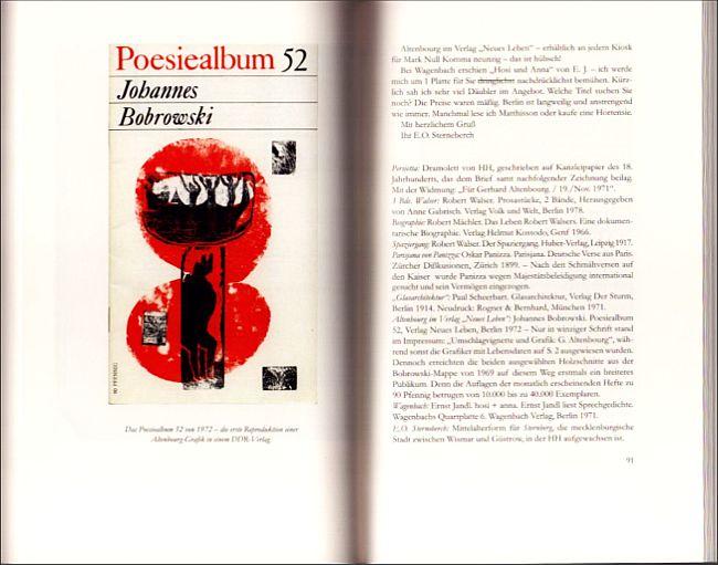 Erste Reproduktion einer Grafik Altenbourgs in einem DDR-Verlag (Poesiealbum 1972)