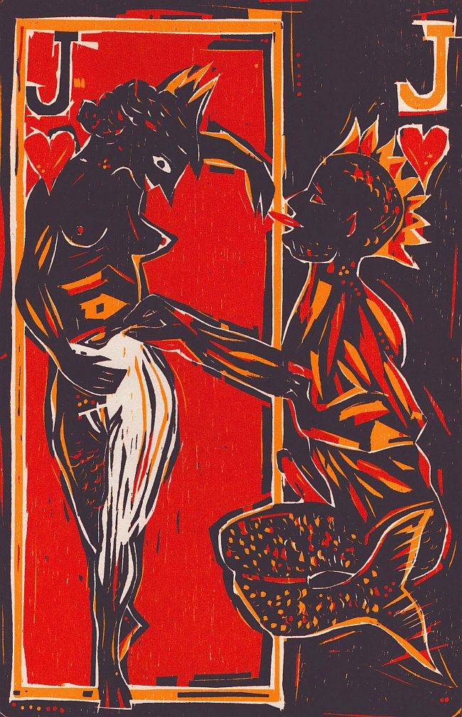 Lose beiliegender Orig.-Farbholzschnitt, unsigniert